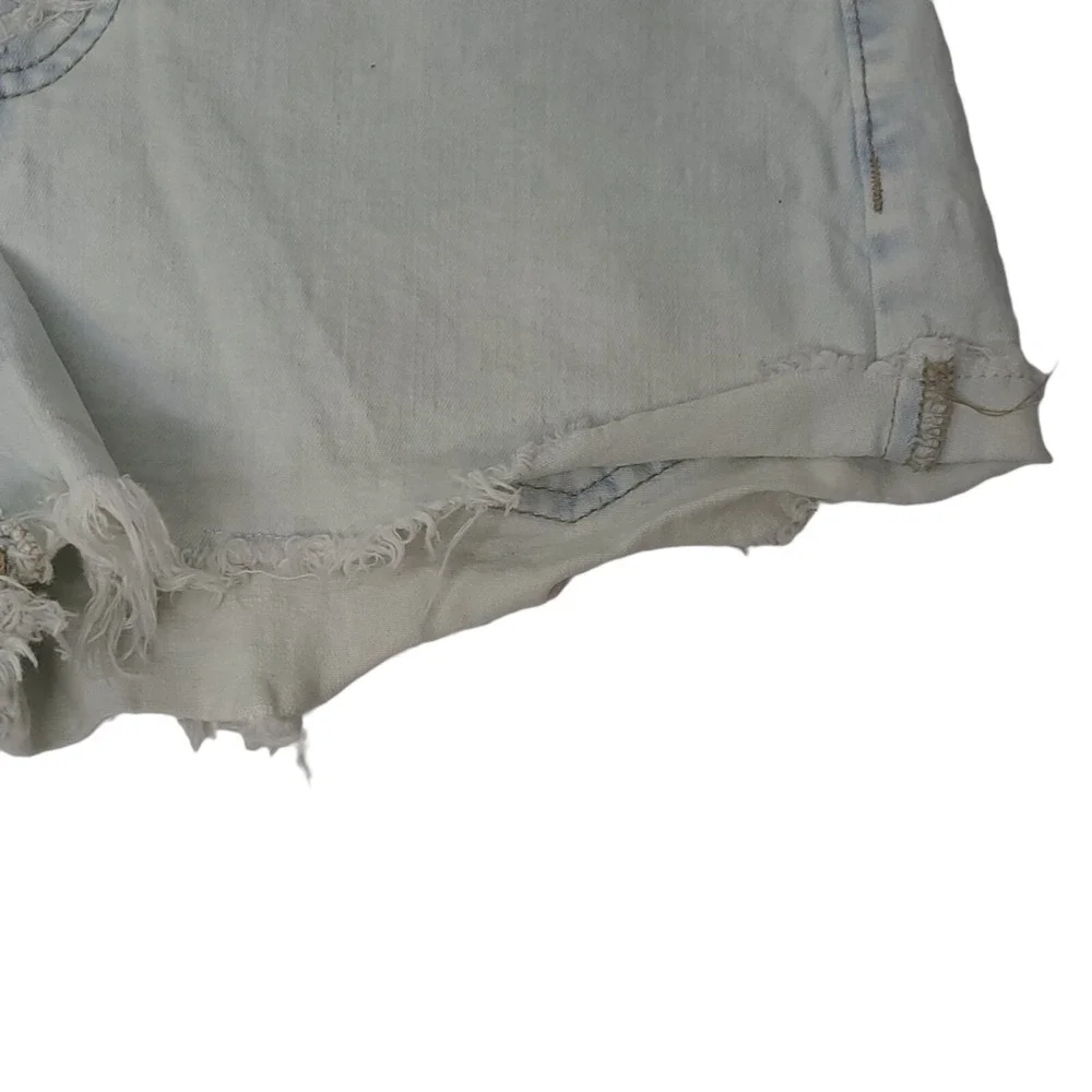 Wild Fable Jean Shorts Womens SZ 4 Light Wash High Rise Blue Button Fly Y2K